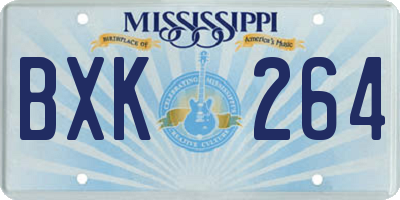 MS license plate BXK264