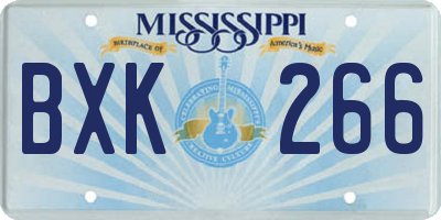 MS license plate BXK266