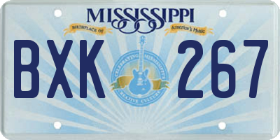 MS license plate BXK267
