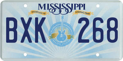 MS license plate BXK268