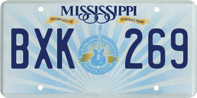 MS license plate BXK269