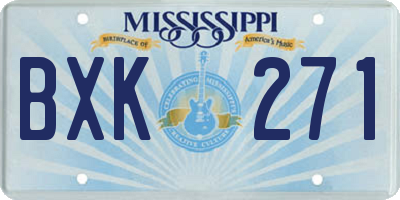 MS license plate BXK271