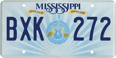 MS license plate BXK272