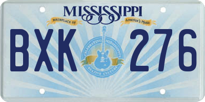MS license plate BXK276