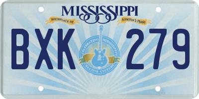 MS license plate BXK279