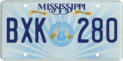 MS license plate BXK280