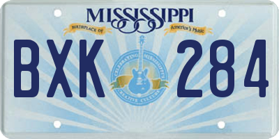 MS license plate BXK284