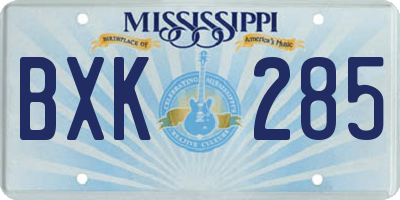 MS license plate BXK285