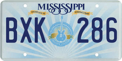 MS license plate BXK286