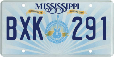 MS license plate BXK291