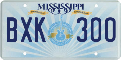 MS license plate BXK300