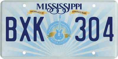 MS license plate BXK304