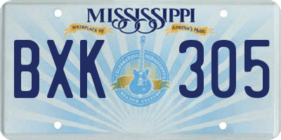 MS license plate BXK305