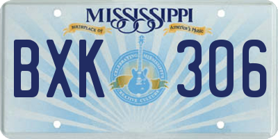 MS license plate BXK306