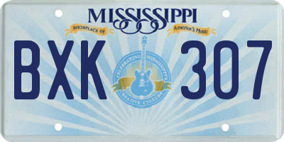 MS license plate BXK307