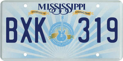 MS license plate BXK319