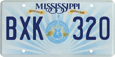 MS license plate BXK320
