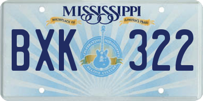 MS license plate BXK322