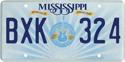 MS license plate BXK324