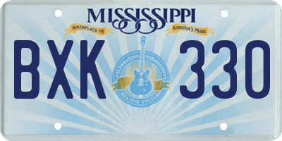 MS license plate BXK330
