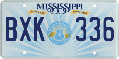 MS license plate BXK336