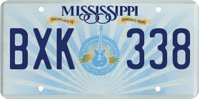 MS license plate BXK338