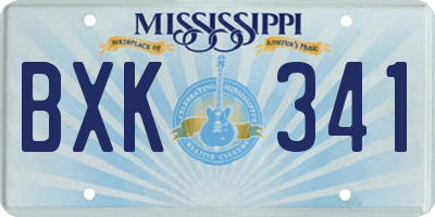 MS license plate BXK341