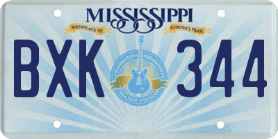 MS license plate BXK344