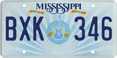 MS license plate BXK346