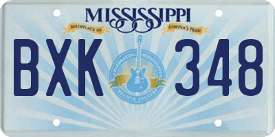 MS license plate BXK348