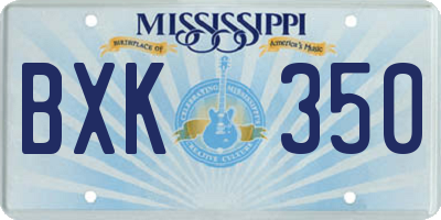 MS license plate BXK350