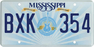 MS license plate BXK354