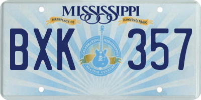 MS license plate BXK357