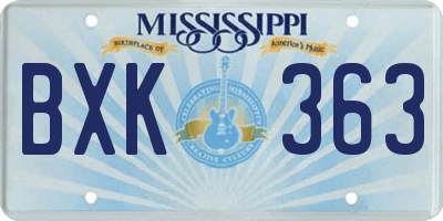 MS license plate BXK363