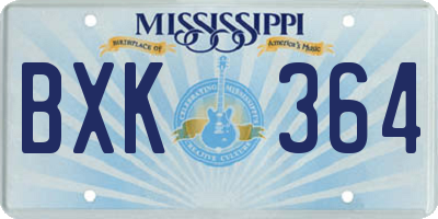 MS license plate BXK364