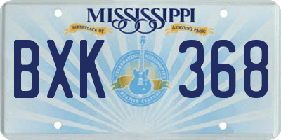 MS license plate BXK368