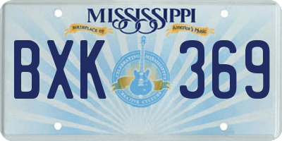 MS license plate BXK369