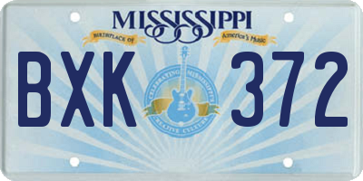 MS license plate BXK372