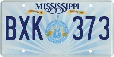MS license plate BXK373
