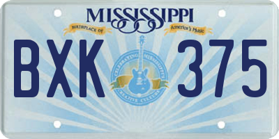 MS license plate BXK375