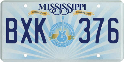 MS license plate BXK376