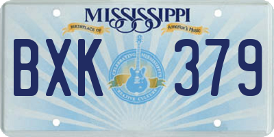 MS license plate BXK379