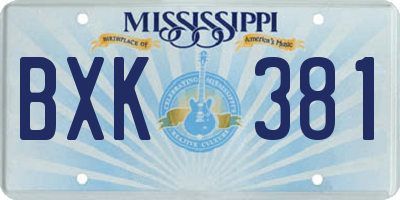 MS license plate BXK381