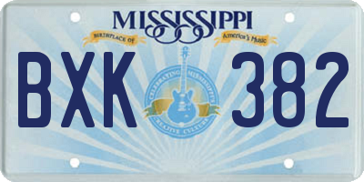 MS license plate BXK382