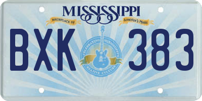 MS license plate BXK383