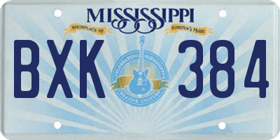 MS license plate BXK384