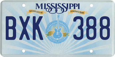 MS license plate BXK388