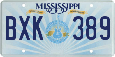 MS license plate BXK389