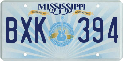 MS license plate BXK394