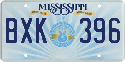 MS license plate BXK396